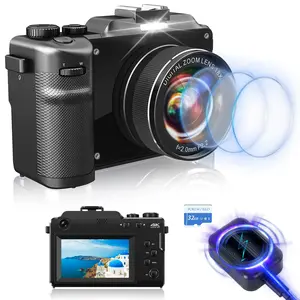 64MP Digital Camera with 3.0 Inch HD Screen, 20x Digital Zoom Compact Camera, Reversible Front Panel, Vlogging Camera for Teens and Students
