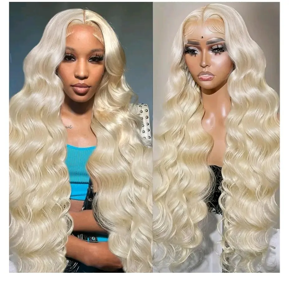 250% Density HD Transparent 613 Blonde Straight 13x4 13x6 Lace Front Human Hair Wigs For Women Brazilian Lace Frontal Wig PrePlucked Buy 1 613  Blonde Wig Get 1 Pink Bag 1 HD Wig Cap 1 Brown Wig Cap and 1 Eyelashes