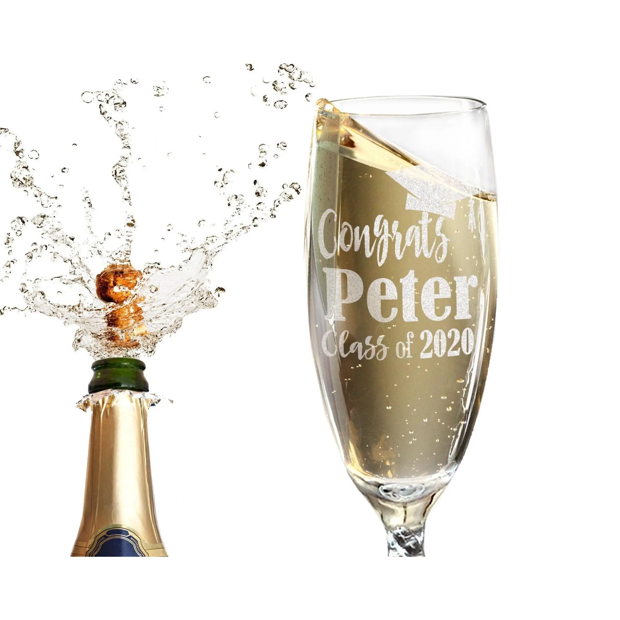 SINGLE Custom Class 2022 Champagne College Graduation Gifts for Women Graduate Party Table Centerpieces Celebratory Gift for Son Daughter
