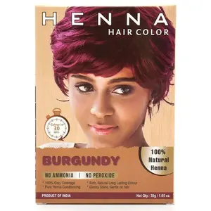 30 Minute Natural Henna Hair Dye: Chemical-Free Semi-Permanent Burgundy Color for Men and Women Haircare Organic color shampoo Blonde Moisturize