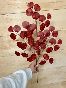 27 Inch Burgundy Apple Leaf Spray