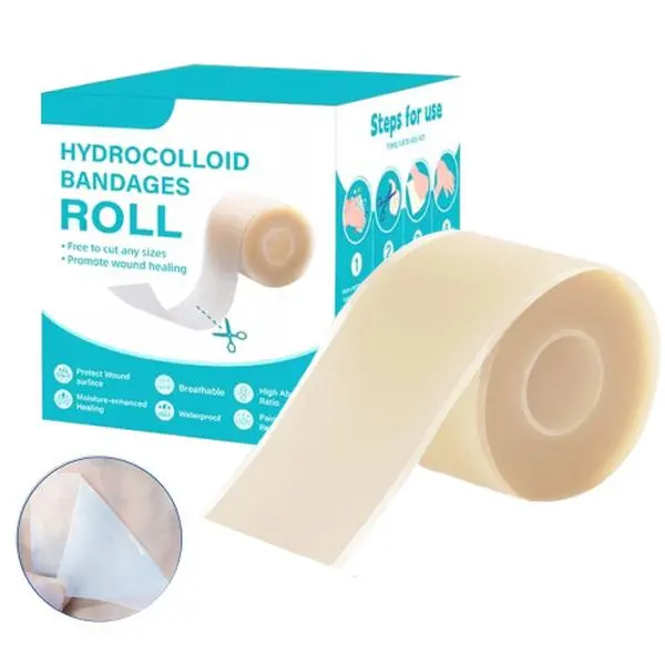 Highly Absorbent Wound Care Bandage Roll, Sterile Dressing Patch for Blisters and Burns - Single Item, 1 Roll, 50G, Hydrocolloid