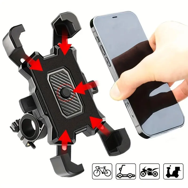 Anti-Shock Bike Phone Mount, GPS Navigation Holder for E-Bikes & Motorcycles, Bike Phone Holder, Hands-Free Cycling Accessory, Bike Accessories