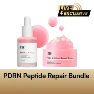 【LIVE EXCLUSIVE】INIA PDRN + Peptide Repair Bundle – Cream & Serum Duo for Deep Repair & Radiant, Firmly Hydrated Skin with Salmon DNA, Peptides & Niacinamide, Safe for Sensitive Skin