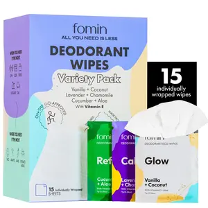 Deodorant Wipes - Variety Pack - Eco-Friendly Mini Deodorant Wipe for Women, Travel Size Individually Wrapped Wipes, Anti Sweat & Armpit Deodorant Wipes for Sensitive Skin