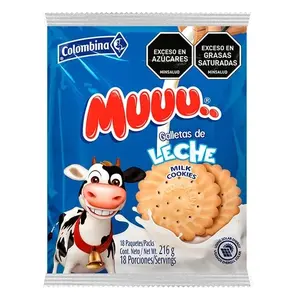 Colombina Galleta Muu Leche - Milk Cookies 216g Pack of 18 Units