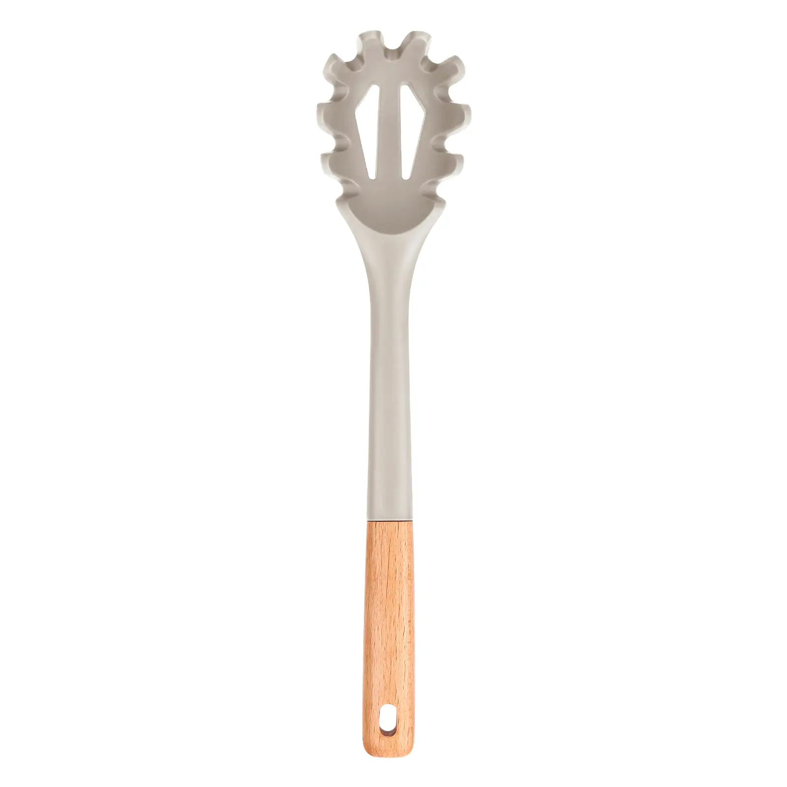 BADIANO Silicone Pasta Fork, Kitchen Heat Resistant Noodle Spoon Server, BPA Free Spaghetti Strainer,12.8 inch