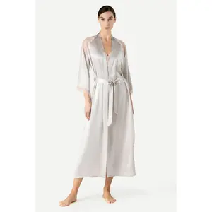 PRECIOUS SUNSET LONG SILK KIMONO
