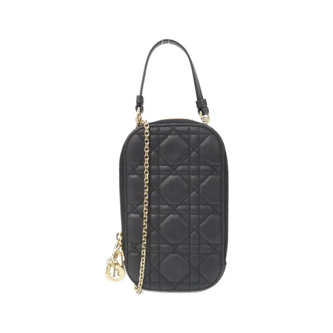 Pre-owned Dior Lambskin Small Leather Goods Christian Lady Phone Holder
