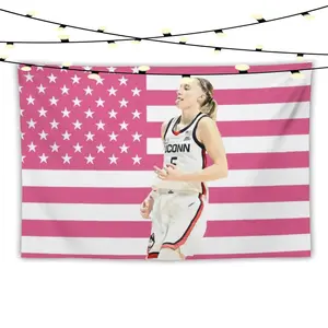 Peach Paige Bueckers Light Print Decorative Wall Tapestry, 40x30in Home Decoration, Hanging Decor Ideal for College Dorms, Bedroom Gift Option with Summer Vibes