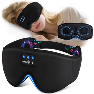 MUSICOZY Sleep Headphones, Bluetooth 5.4 Sleep Mask Headband Headphones Eye Mask,Wireless Music Earbuds Earphones,Breathable & Light-Blocking,Noise-Reducing,Ultra-Thin Stereo Speakers,Ergonomic & Rechargeable,Adjustable,Gifts,Stress relief artifact