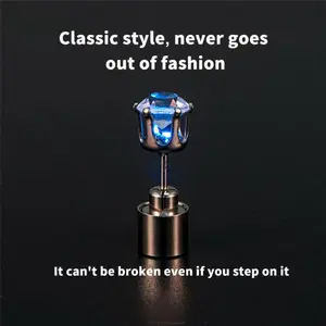 LED Light-Up Stud Earrings, Korean Style Zircon Earrings - Sexy Trendy Metal Earrings for Bar Parties, Perfect Halloween Accessories