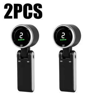 2PCS Portable Handheld Turbo Fan, 5 Gear Wind,4000mAh Battery Operated, Up to 10 Working Hours, 3 IN 1 Hand Fan Rechargeable with Air Turbo Tech Cooling Fan for Outdoor Activities, Travel, Working fathersdaygift