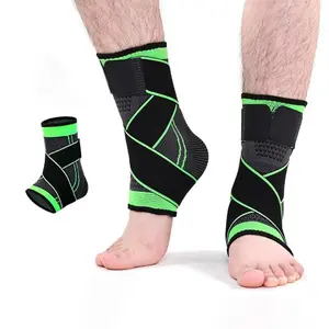 Adjustable Ankle Support Brace for Men Breathable Compression Wrap Protective Ankle Stabilizer for Sports Basketball Football Volleyball Running Workout Injury Recovery Daily Wear Green 1PC
