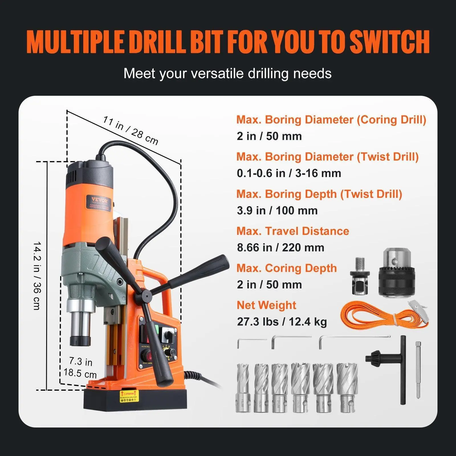 Twist drill and hollow drill 6-Piece Set