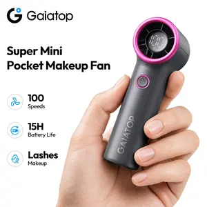 [High-Speed Turbo] GAIATOP Mini Handheld Fan, 5 Gear Wind & LED Display, Portable Pocket Fan, Gym & Camping