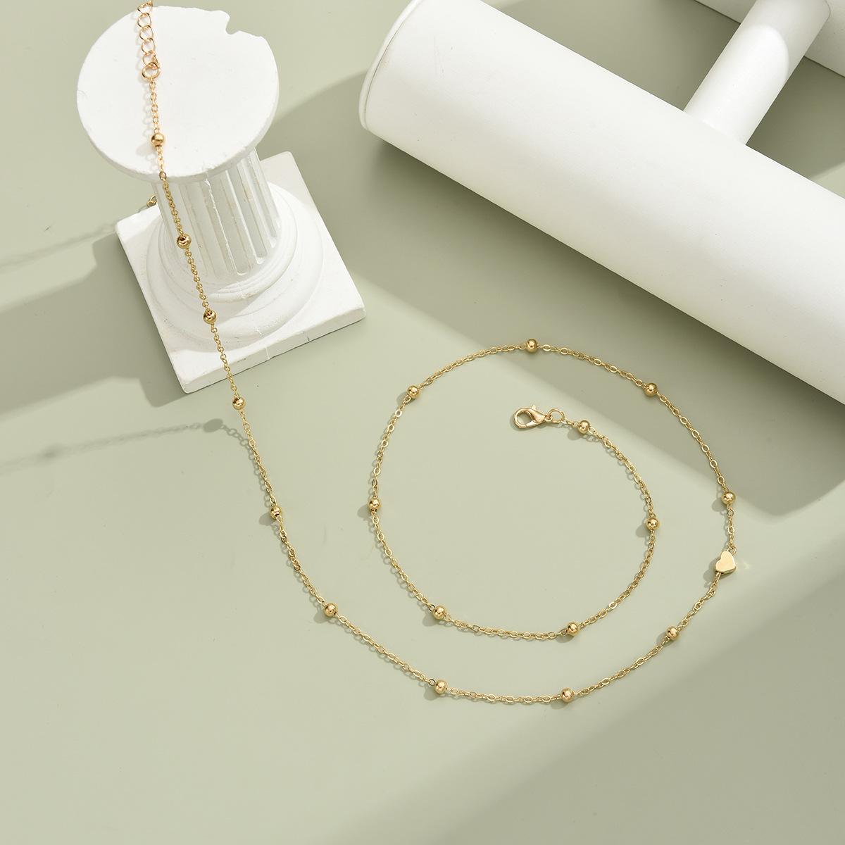 Creative And Fashionable Heart-shaped Bead Waist Chain, Golden Alloy Waist Chain For Women, Summer Accessory.