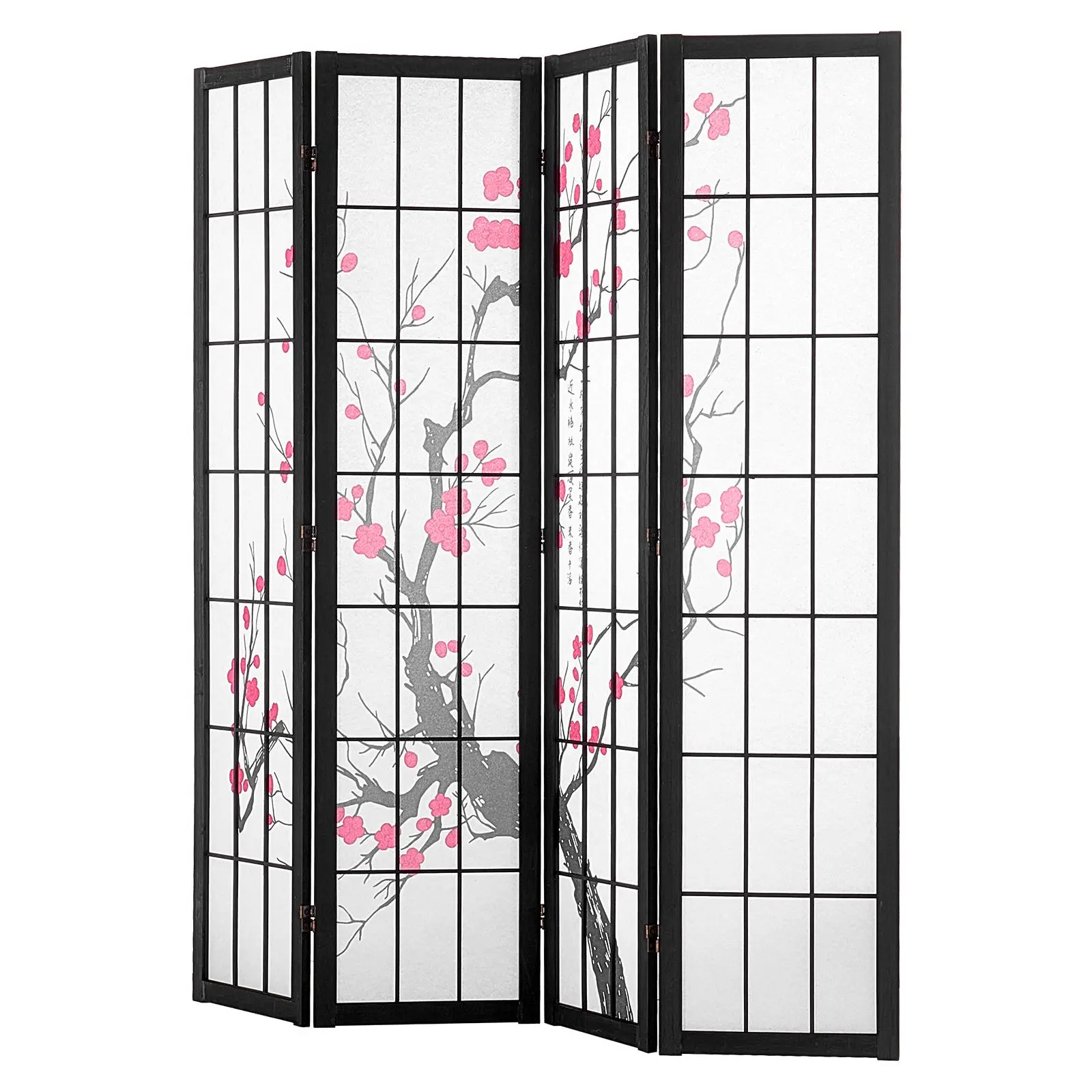 VEVOR Room Divider,  4 Panel Japanese Room Divider Screen, Wood Folding Privacy Screen Indoor, Japanese Partition Portable Decoration Dividers, for Room Separation Home Office Restaurant & Bedroom