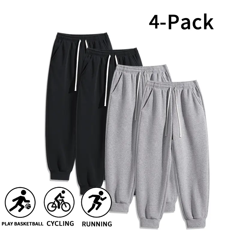 Viral 4 Pack Men’s Cotton Blend Joggers – Ultra Soft Drawstring Sweatpants, Athletic Pants with Elastic Cuffs for Gym, Streetwear, and Everyday Wear (Optional 4 Pack and 2 Pack)