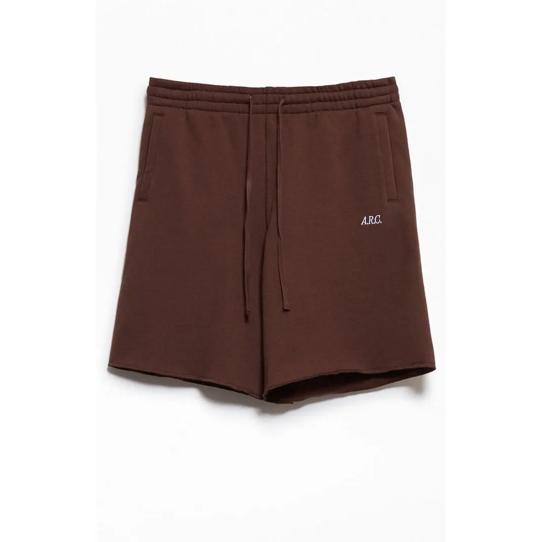 A.R.C. Men's Brown Standard Long Fleece Sweat Shorts