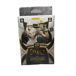 Panini 2024 Select Football NFL Hanger Box Black & Gold Prizm Shock Exclusive 20 Cards with 3 Exclusive Black & Gold Prizm Cards Ultra Rare Zebra Print Prizms and 1/1 Black Prizm