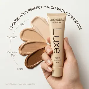 Color Changing Foundation for Women – Instantly Adapts to Your Skin Tone – Buildable Light-to-Medium, Medium Dark-to-Dark, Coverage – 12-Hour Wear – Natural Dewy Finish