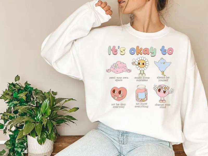 It's Okay to Make Some Mistakes Sweatshirt, Hippie Motivational Sweater, Diversity Shirt, Therapy Shirt, Be Kind Tee, Motivational Sweater, It's Okay to Sweater