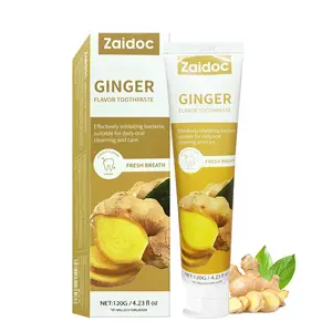 Zaidoc Ginger Toothpaste | Remove Stains, Repair Gums, Freshen Breath, Fluoride-Free, Safe for Sensitive Teeth 120g