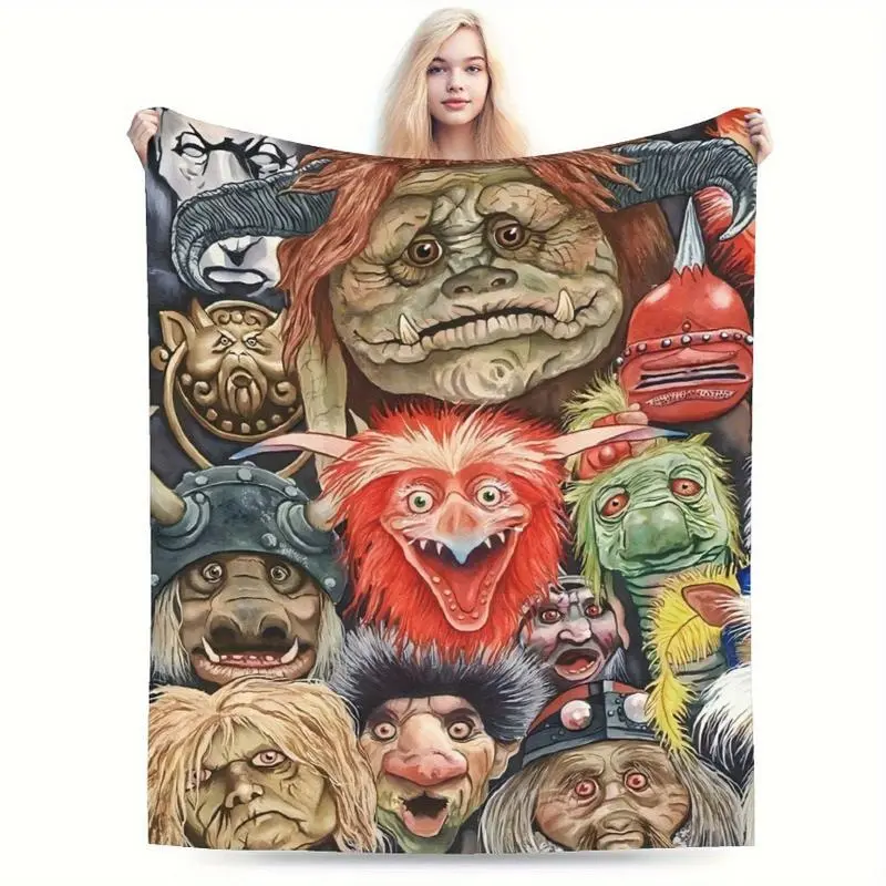 Labyrinth Movie Blanket Flannel Jareth Goblin King Design Ultra Soft All Season Throw Gift For Fans Couch Bed Office Travel Fantasy Decor colorful multifunctional