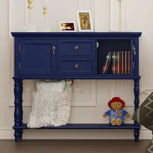 [SummerVibes] HLR Classic - Style Console Table, Ideal for Families & Home Decor Fans in Entryways, Living Rooms, & Hallways. Provides Ample Storage with Cabinets & Shelves, Features Sturdy Build. Boosts Home Elegance & Keeps Spaces Tidy.
