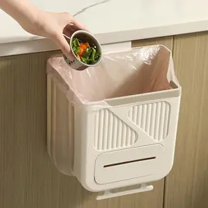 Hanging Trash Bin, Collapsible Hanging Trash Can, Cabinet Door Hanging Waste Bin for Kitchen Bathroom