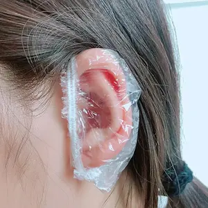 100 pcs Thickened disposable ear covers, waterproof, suitable for hair styling, dyeing, and oil treatments, also for ear infections, bathing, beauty, and shampooing; prevents water from entering ear piercings.