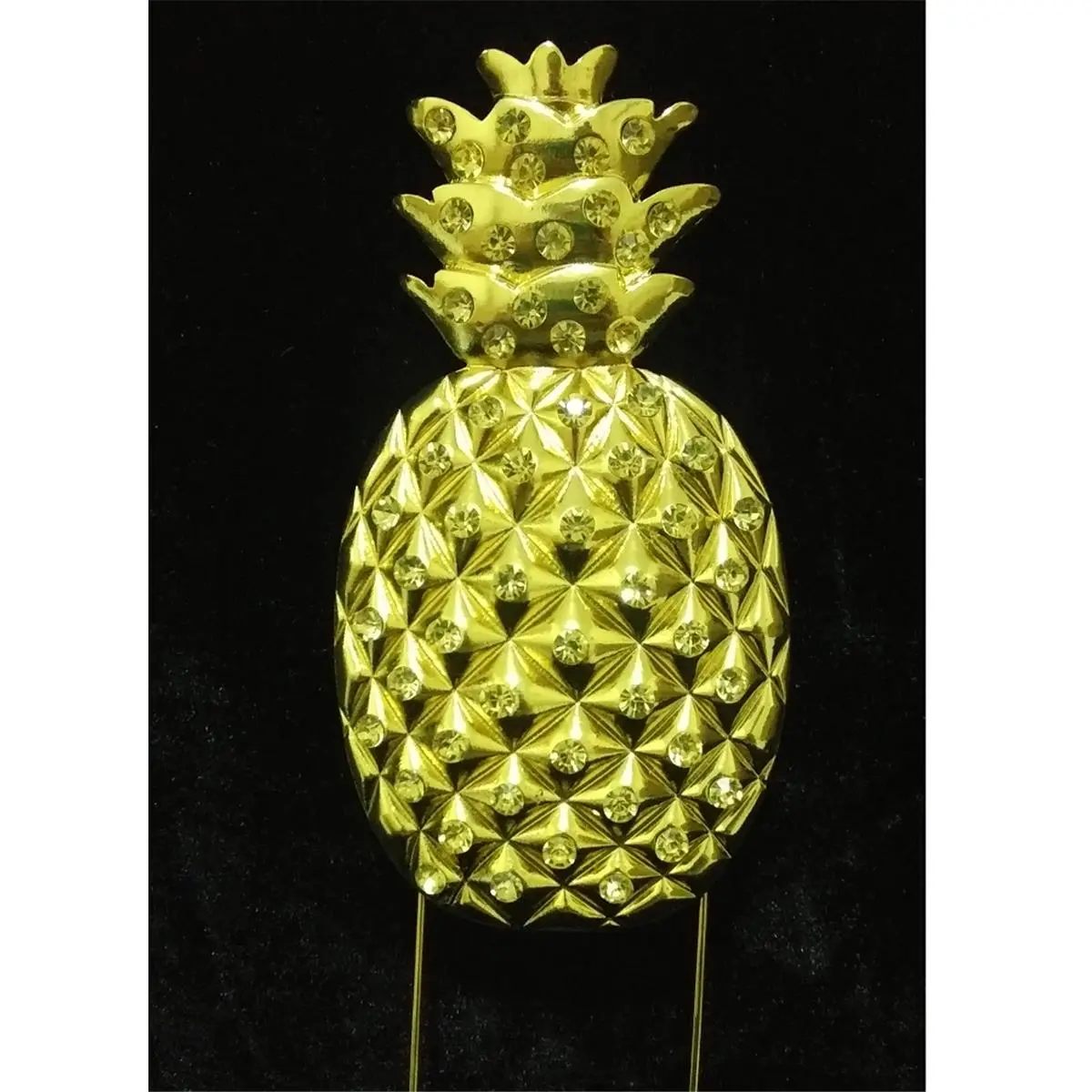 212 MAIN Golden Pineapple Rhinestone Cake Topper Stick, 5x2.6 in Bling Shine Ornament, Home Supplies for Birthday & Anniversary Celebrations