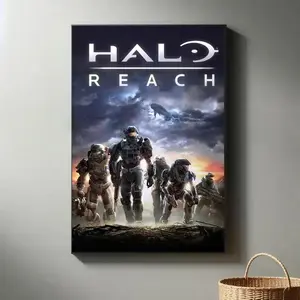 Halo Poster Master Chief Canvas Painting Game Poster Collectible Gift for Game Enthusiasts Suitable for Bedroom Living Room Game Room High-Quality Display