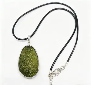 Raw Czech Moldavite Necklace | Sage Cleansed Healing Crystal Pendant, 5-10g Intuitively Picked for Spiritual Progress