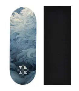 Heat Transfer Graphic Wooden Fingerboard Deck, "Yeti Fur"
