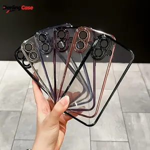 DarlingCase Electroplated Clear iPhone 17 Pro Max Case with Dustproof Mesh, Compatible with iPhone 11 12 13 14 15 16 17 Series (Pro / Pro Max / Plus), Full-Cover Shockproof Protective Shell, Anti-Scratch Crystal Clear Design – Clean Look,