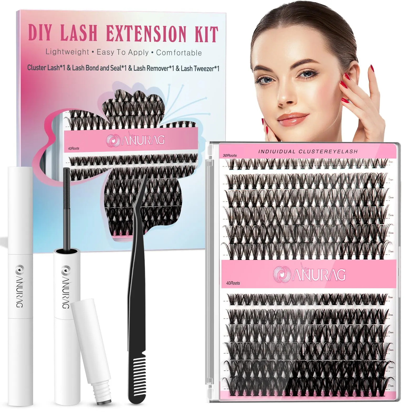 Extension  Single  Extension  Halloween Makeup 30D40D5,   9-17mm Mixed Lengths lashes eyelash kit individual，Christmas gifts, New Year gifts, Black Friday，#SummerWins #DealsForYouDays