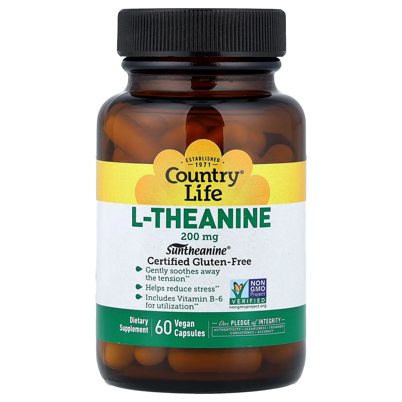 Country Life L-Theanine, 200 mg, 60 Vegan Capsules