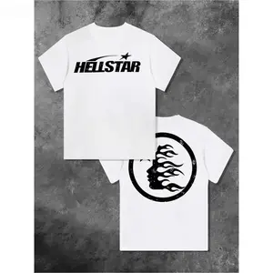 TLXT 100%25 cotton double-sided printed Hell Star pattern T-shirt, high-quality printed T-shirt, men's round neck short-sleeved top, casual T-shirt spring and summer clothing