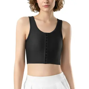 CuteStreet Chest Binder for Women Transgender Tomboy FTM Binder Mesh Front-Hooked Binder Bra Tank Top Shapewear