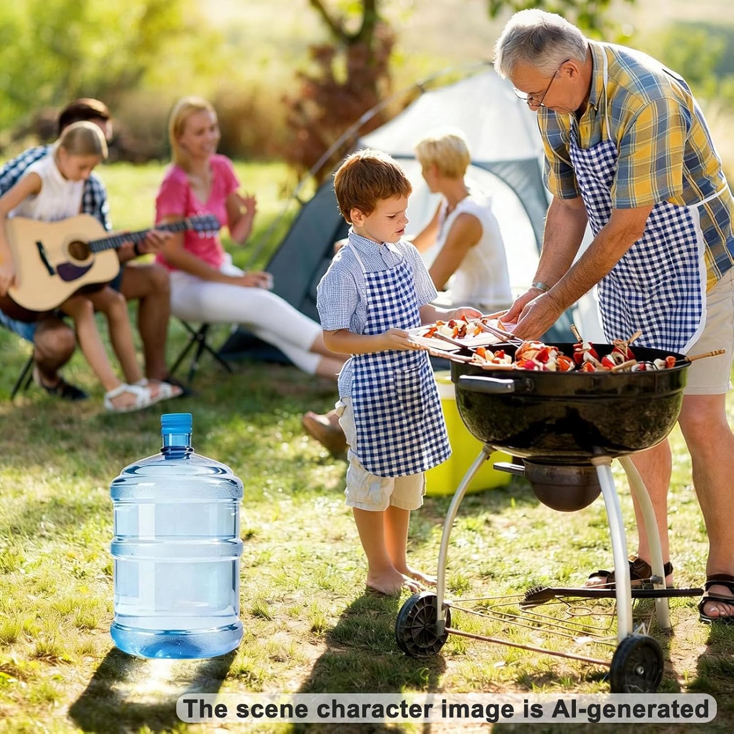 3 & 5 Gallon Water Jug Caps, Non-Spill Leak Free Silicone Covers for Indoor & Outdoor Use, BPA Free Food Grade