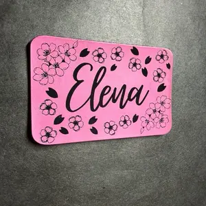 Hot Pink Flower Velcro Name Patch