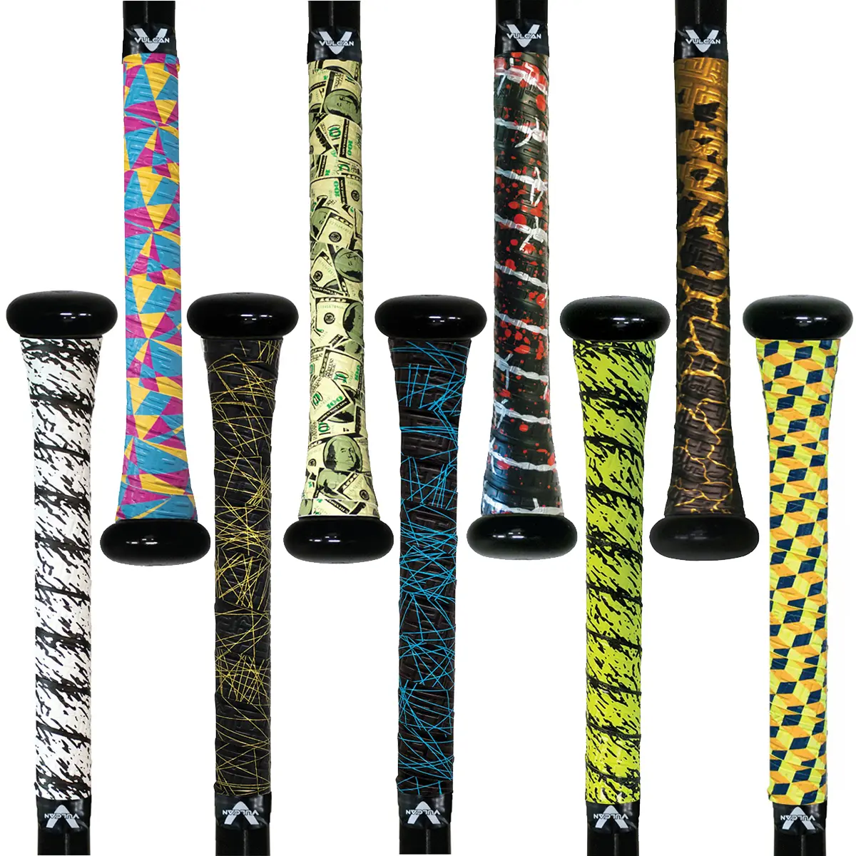Vulcan Uncommon Series Advanced Polymer Bat Grip, 0.5mm Ultralight Tape for Baseball & Softball, Maximum Feel & Control, Maze, Enhanced, Imprint