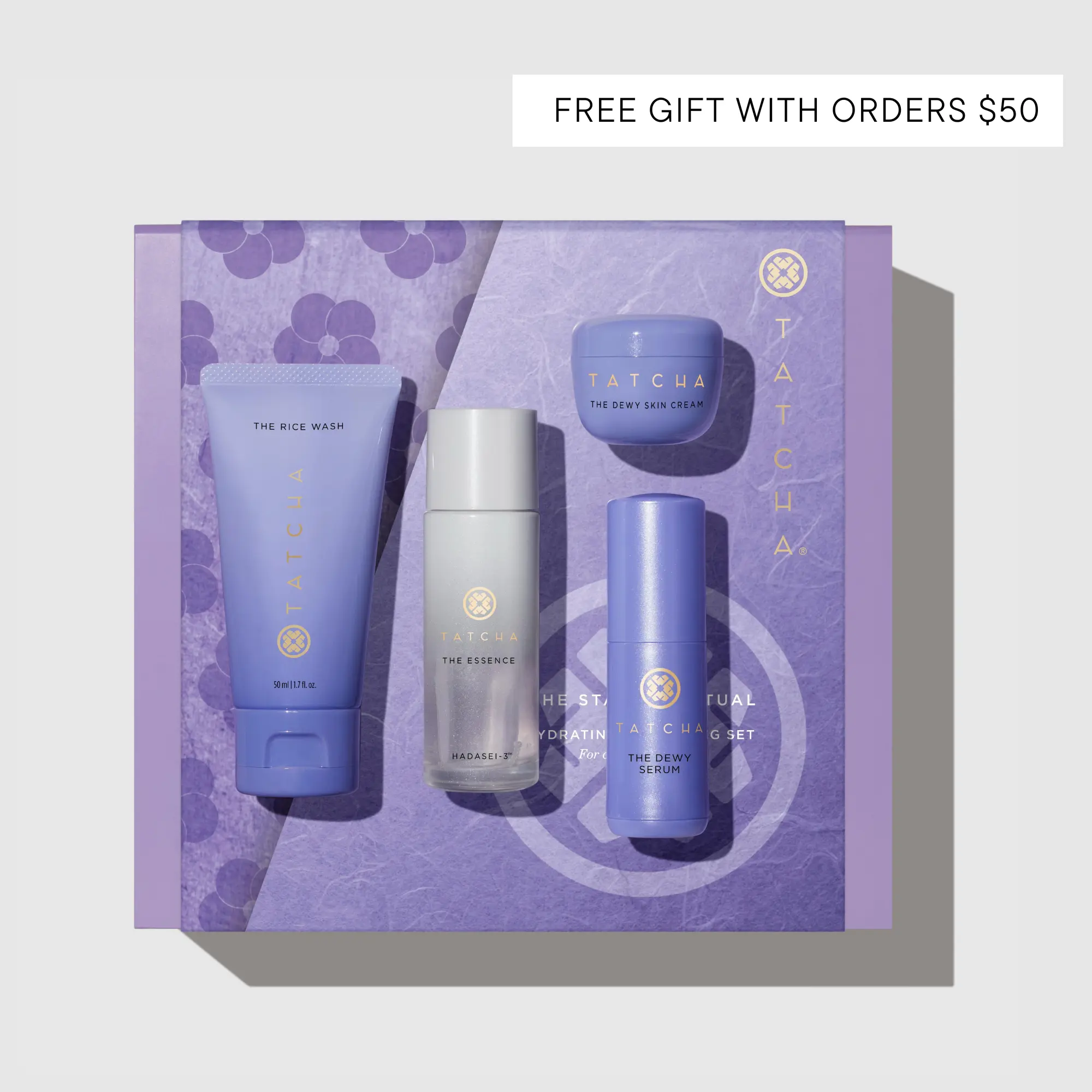 Tatcha The Starter Ritual - Ultra Hydrating for Dry Skin, 4-Piece Travel Size Set