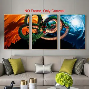 Dragon Pattern Modern Art Design Canvas Poster, 3 Counts/set Unframed Canvas Painting, Wall Decor for Home Living Room Bedroom Office