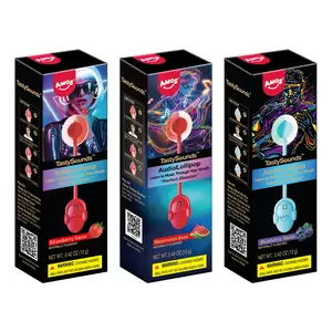 Amos TastySounds Music Lollipops Sugar-Free Audio Candies with Bone Conduction Tech Strawberry Blueberry Watermelon Snack Perfect Party Favor