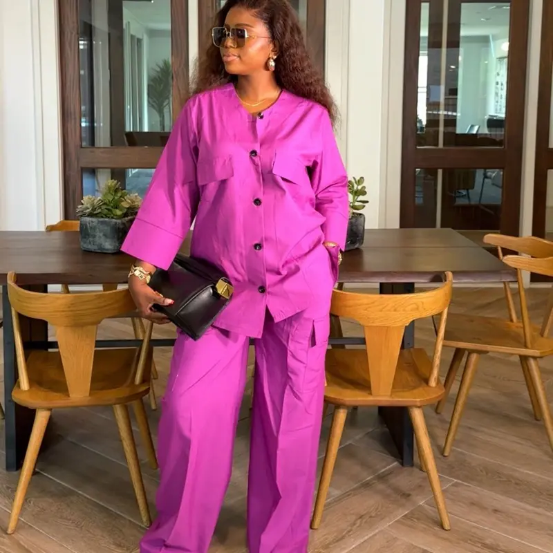 Ava Cargo Two Piece Set for Women - High Quality Linen Fabric