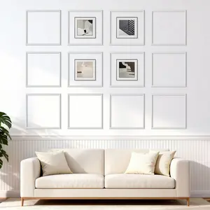 VEVOR Wall Molding 12 Pack, 20 x 20 in Wainscoting Panels Kit, Lightweight Paintable Polystyrene, Easy to Install, Waterproof Accent Wall Trim for Interior Décor Living Room, Bedroom, Home, White