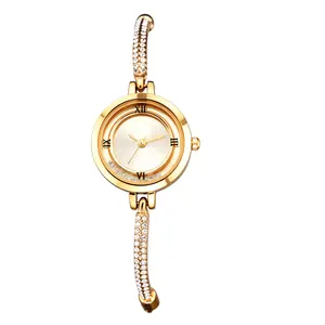 OIDEA Women's Fashionable Analog Watch - Quartz Movement, Elegant Small Round Roman Numeral Dial, Adjustable Iced-Out Crystal Band, Watches for Women, Elegant Accessory for Special Outfits, Ideal Gift, Elegant Small Round Dial summerwins,summerwins